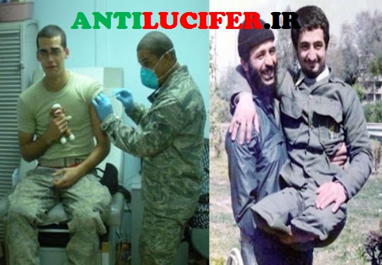 رزمنده ایرانی و سرباز امریکایی